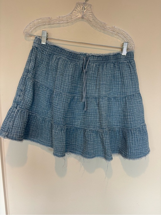aerie Dresses & Skirts - aerie Blue Tiered Gauze Skater Mini Skirt